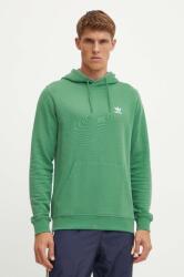 Adidas hanorac de bumbac barbati, culoarea verde, cu glugă, neted, IX7671 9BYH-BLM0F2_70X (IX7671)