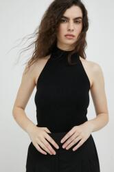 Bruuns Bazaar top femei, culoarea negru, cu turtleneck PPYX-TSD038_99A