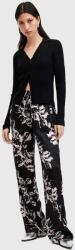 AllSaints pantaloni din amestec de mătase CHARLI TROUSER culoarea negru, lat, high waist, W006TB 9BYH-SPD1BM_99X (W006TB)