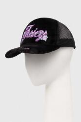 Juicy Couture sapca ROSE & THORN TRUCKER CAP culoarea negru, cu imprimeu, JCAWH224701 9BYH-CAD05Y_99X (JCAWH224701.101)