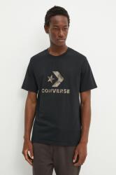 Converse tricou din bumbac barbati, culoarea negru, cu imprimeu, 10026684-A01 9BYH-TSM1D8_99X