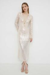 Patrizia Pepe rochie culoarea bej, maxi, dreaptă PPYH-SUD0EG_01X (8A1252.A394)