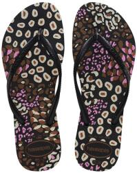 Havaianas slapi SLIM ANIMALS femei, culoarea negru, cu toc plat, 4103352.2500 PPYH-KLD0YM_99X (4103352.2500)