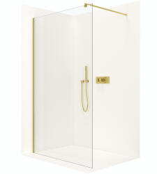 Cerano - Walk-in zuhany paraván Onyx L/R - kerek támaszték - aranycsiszolt, átlátszó üveg - 130x200 cm, CER-CER-8050BD175 (CER-CER-8050BD175)