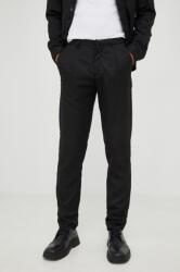 Bruuns Bazaar pantaloni barbati, culoarea negru, mulata 9BYY-SPM0FU_99X