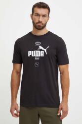 PUMA tricou din bumbac barbati, culoarea negru, cu imprimeu, 681738 9BYH-TSM17F_99X