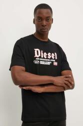 Diesel tricou din bumbac T-ADJUST-K1 barbati, culoarea negru, cu imprimeu, A14789.0GRAI 9BYH-TSM0ML_99X (A14789.0GRAI)