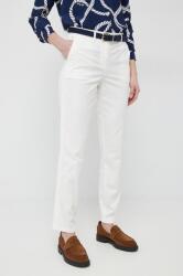 Tommy Hilfiger pantaloni femei, culoarea alb, drept, medium waist PPYX-SPD0PB_01X (WW0WW37763.PPYX)