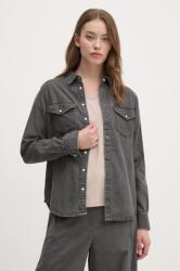 Pepe Jeans camasa jeans REGULAR SHIRT femei, culoarea gri, cu guler clasic, regular, PL304894XM6 9BYH-KDD089_90X