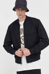 Abercrombie & Fitch geaca bomber barbati, culoarea negru, de tranzitie 9BYX-KUM0H9_99X (KI132.3068.900)