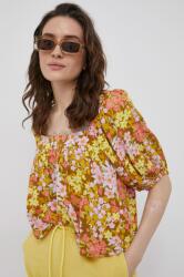 Billabong bluza femei, culoarea galben, in modele florale PPYY-TSD2LC_17X (C3TP17BIP2)