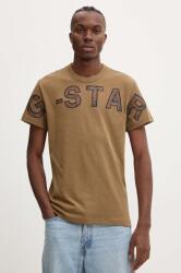 G-Star Raw tricou din bumbac barbati, culoarea maro, cu imprimeu, D25533-C336 9BYH-TSM16B_88X