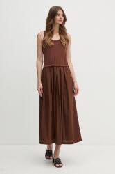 Benetton rochie culoarea maro, maxi, evazată, 4VLDDV0AS 9BYH-SUD0LO_88X (4VLDDV0AS)
