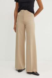 Liviana Conti pantaloni femei, culoarea bej, lat, high waist, CNTI88 MBYH-SPD00H_80X (CNTI88)