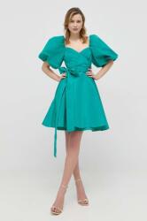 PINKO rochie culoarea verde, mini, evazati PPYX-SUD1EY_67X (100290.Y3LE)