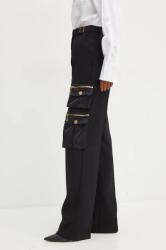 Elisabetta Franchi pantaloni femei, culoarea negru, drept, high waist, PA04546E2 9BYH-SPD08R_99X (PA04546E2)