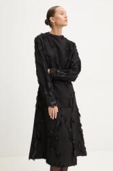 Stine Goya rochie culoarea negru, midi, evazată, D010-2253 9BYH-SUD16Y_99X (D010.2253)