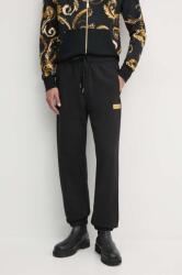 Versace Jeans Couture pantaloni de trening din bumbac culoarea negru, neted, 77GAAT08 CF00T 9BYH-SPM07M_99X