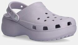 Crocs papuci Classic Platform Clog W femei, culoarea gri, cu platforma, 206750 9BYH-KLD04I_09X