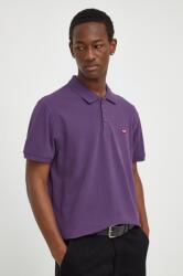 Levi's polo de bumbac culoarea violet, neted PPYH-POM064_49X