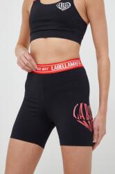 Labellamafia pantaloni scurți de antrenament Fantasy femei, culoarea negru, cu imprimeu, high waist 9BYY-SZD0A3_99X