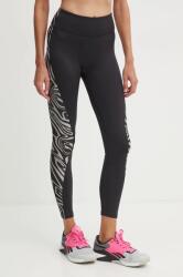 Reebok leggins de antrenament Modern Safari culoarea negru, cu imprimeu, 100206427 9BYH-LGD08E_99A