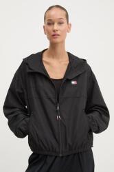 Tommy Jeans windbreaker culoarea negru, de tranzitie, DW0DW19302 9BYH-KUD06J_99X