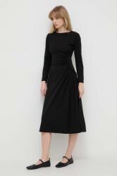 Max Mara rochie culoarea negru, midi, evazați 2415620000000 PPYH-SUD0UA_99X (2415621041600)