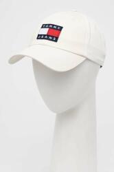 Tommy Jeans șapcă de baseball din bumbac culoarea alb, cu imprimeu PPYX-CAD088_00X (AW0AW14601.PPYX)