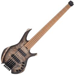 Cort Space5-SDB with bag elektromos basszusgitár, 5 húros, Bartolini hangszedők, fej nélküli, csillagpor fekete