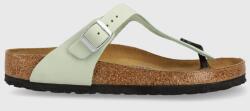 Birkenstock șlapi din nubuc Gizeh SFB culoarea verde, cu toc plat PPYX-KLD15Z_07X