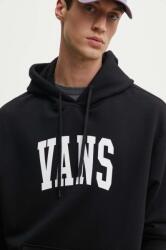 Vans hanorac de bumbac barbati, culoarea negru, cu glugă, cu imprimeu, VN000HNWBLK1 9BYH-BLM0DT_99X