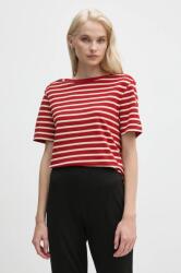 Tommy Hilfiger tricou din bumbac femei, culoarea rosu, WW0WW42907 9BYH-TSD14J_33X (WW0WW42907)