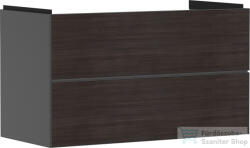 Hansgrohe XEVOLOS E 98x47, 5 cm-es 2 fiókos fali szekrény mosdó nélkül, matt palaszürke/sötét tölgy 54183730 (54183730)