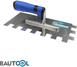 Bautool 0812012/20 fogzott glettvas 20x20 mm - 280x130 mm (inox, 2K gumírozott nyél) (0812012/20)
