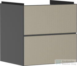Hansgrohe XEVOLOS E 58x47, 5 cm-es 2 fiókos fali szekrény mosdó nélkül, matt palaszürke/texturált bronz 54177390 (54177390)