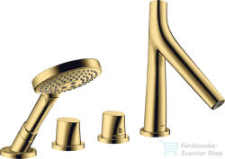 Hansgrohe Axor Starck Organic 4 üléses peremre szerelhető termosztátos kádtöltő csaptelep, polírozott arany hatású 12425990 (12425990)