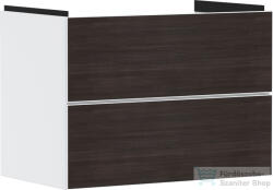Hansgrohe XEVOLOS E 78x47, 5 cm-es 2 fiókos fali szekrény mosdó nélkül, matt fehér/sötét tölgy 54178730 (54178730)