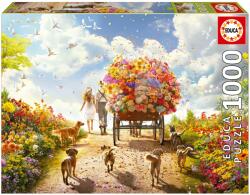 Educa Puzzle Carrying Flowers Educa 1000 darabos és Fix ragasztó (19921)