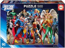 Educa Puzzle Justice League DC Comics Educa 500 darabos és Fix ragasztó (19913)