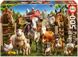 Educa Puzzle Farmyard Buddies Educa 500 darabos és Fix ragasztó (19905)