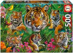 Educa Puzzle Tiger Jungle Educa 500 darabos és Fix ragasztó (19902)