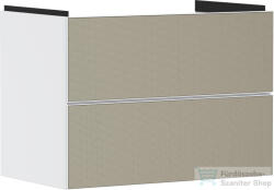 Hansgrohe XEVOLOS E 78x47, 5 cm-es 2 fiókos fali szekrény mosdó nélkül, matt fehér/texturált bronz 54178390 (54178390)