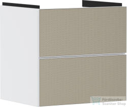 Hansgrohe XEVOLOS E 58x47, 5 cm-es 2 fiókos fali szekrény mosdó nélkül, matt fehér/texturált bronz 54175390 (54175390)