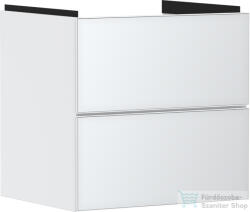 Hansgrohe XEVOLOS E 58x47, 5 cm-es 2 fiókos fali szekrény mosdó nélkül, matt/metálfehér 54175320 (54175320)