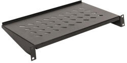 LEGRAND Rackszekrény polc - 2U-19", 2 ponton rögzített csavarral, fix, 550mm, max. 50 kg, fekete (E2S2U55) - bbmarket