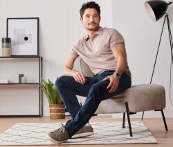 Tchibo Férfi chino nadrág, sötétkék Sötétkék 34/34