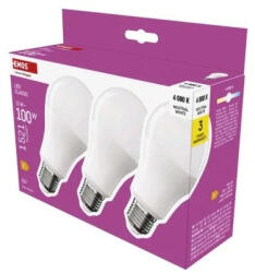 EMOS LED izzó Classic A60 / E27 / 13 W (100 W) / 1521lm / Természetes fehér ZQ5E63-3 (EMOS-ZQ5E63-3)