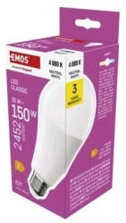 EMOS LED izzó Classic A80 / E27 / 20 W (150 W) / 2452lm / Természetes fehér ZQ5E83 (EMOS-ZQ5E83)