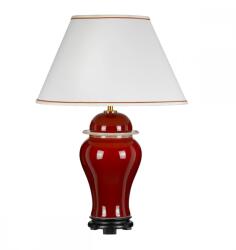 Elstead Lighting Veioză Oxblood, 1xE27, H65cm, D46cm, ceramică roșie, abajur textil ivory (DL-OXBLOOD-TJ-TL)